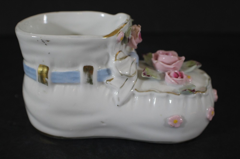 Vintage Bone China Baby Shoe Planter