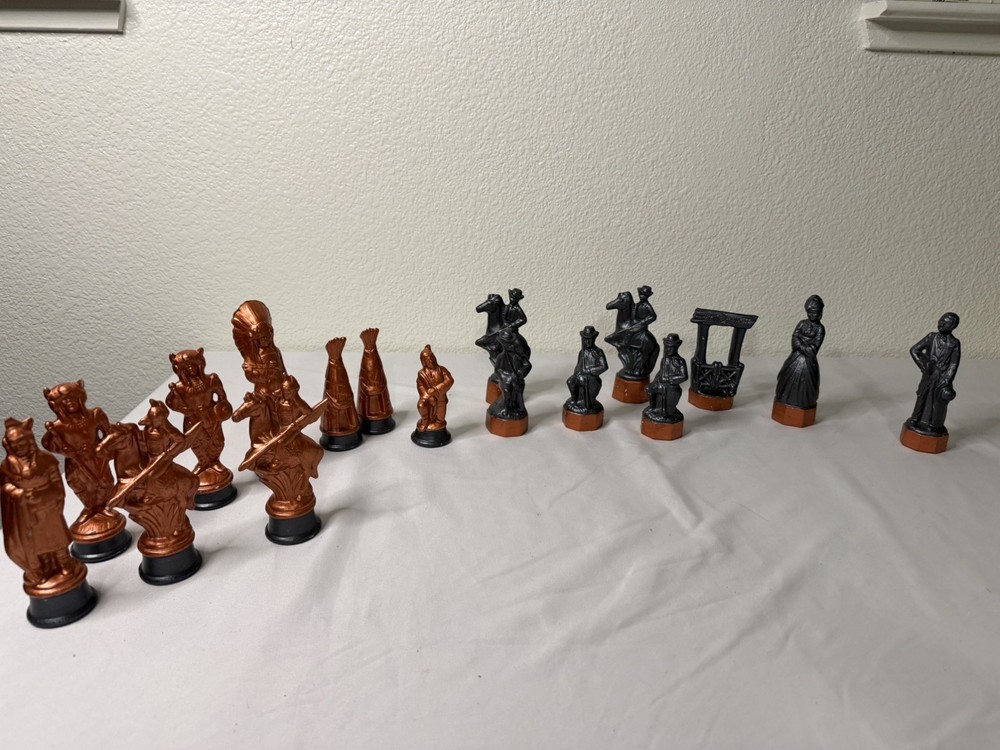 Atlantic Mold Chess Replacement Piece Black Western Ranch Ceramic People