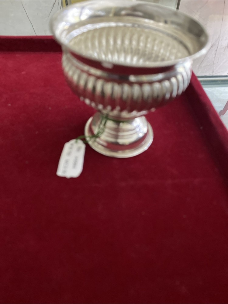Sterling Silver Cup Bis Hallmarked 31 Gram With Repousse Work2.75” Height 3” Dia