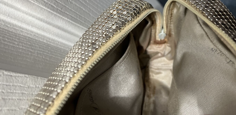 Vintage 1950’s Whiting And Davis Mesh Chain Silver Purse