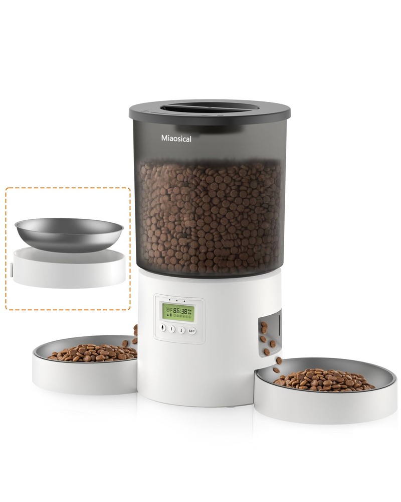 Automatic Cat Feeder 2 Cats 4.2L Dispenser Double Bowls Programmable Portion Voi