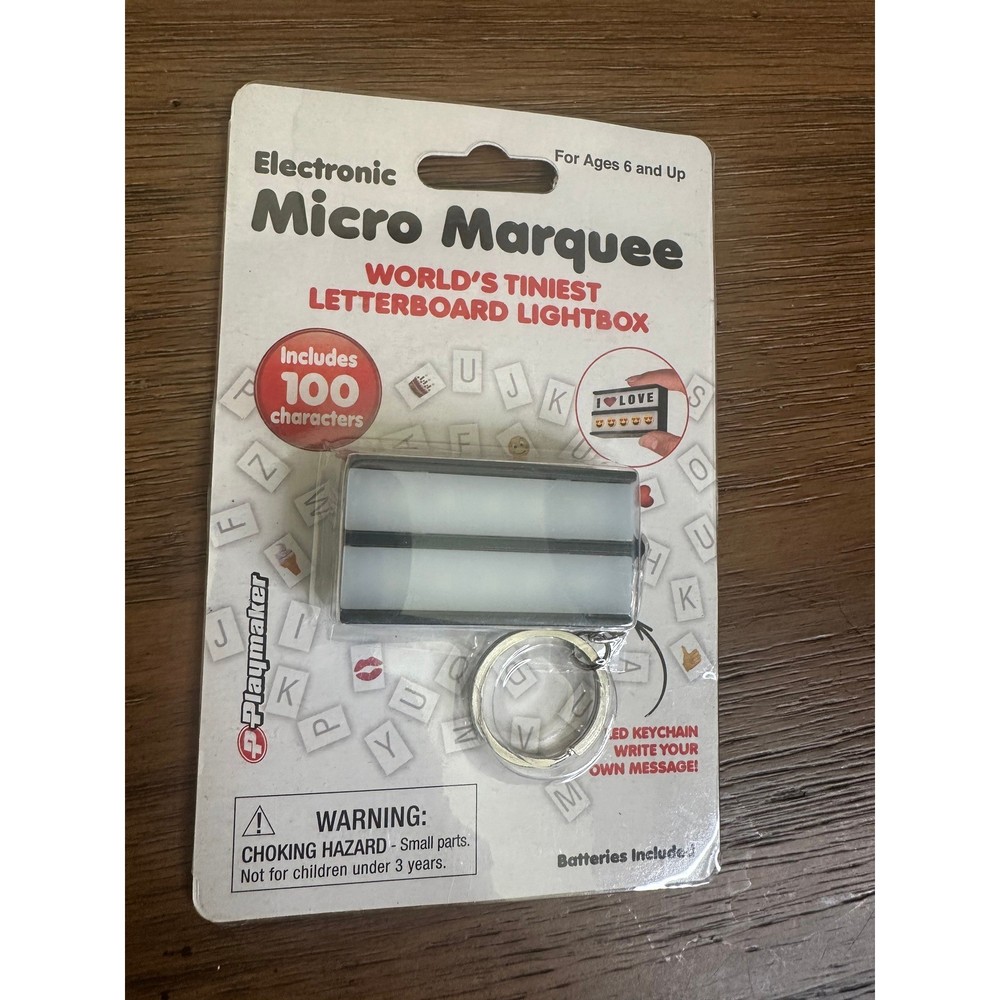 Playmaker Electronic Micro Marquee Letterboard Lightbox LED Keychain 100 Letters