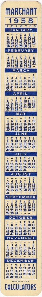 1958 Marchant Calculators Ruler