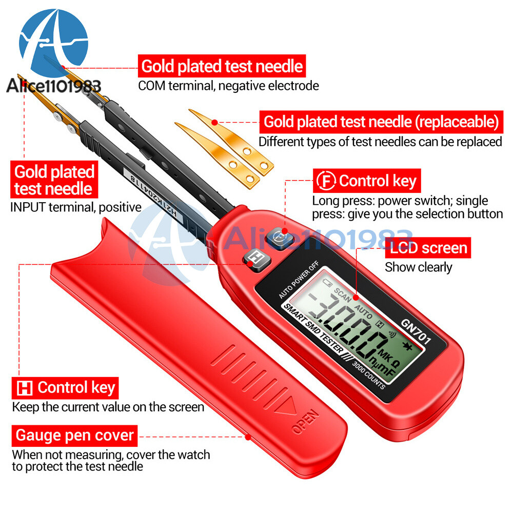 SMD Tester Resistance Capacitance Meter Multimeter Professional Component tester