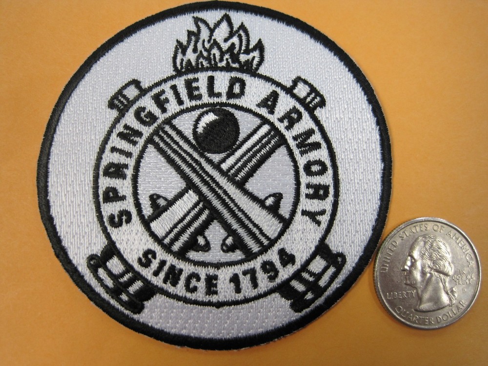 SPRINGFIELD ARMORY FIREARMS PATCH 3 in. WITH ADHEASIVE 3M HOOK ADDED SEE PICTURE