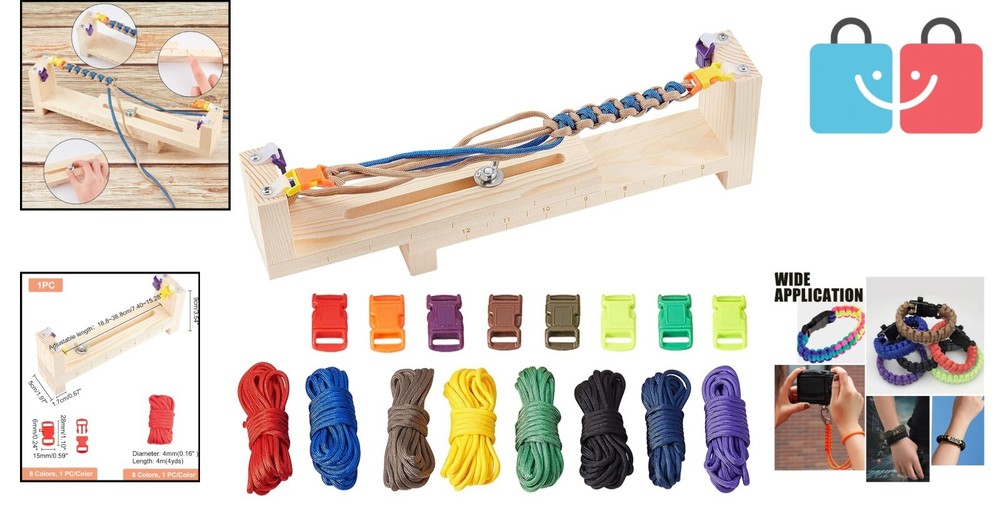 Adjustable DIY Bracelet Maker Kit with 8 Parachute Cords & Quick Release Buckles