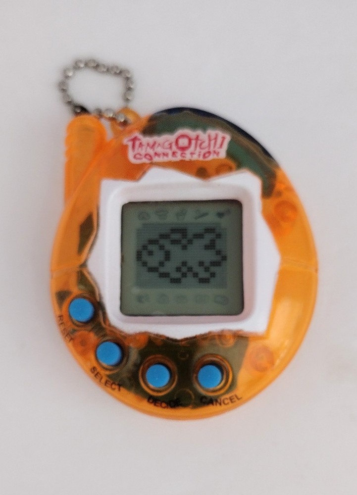 Tamagotchi Connection orange clear/transparent Tested Works