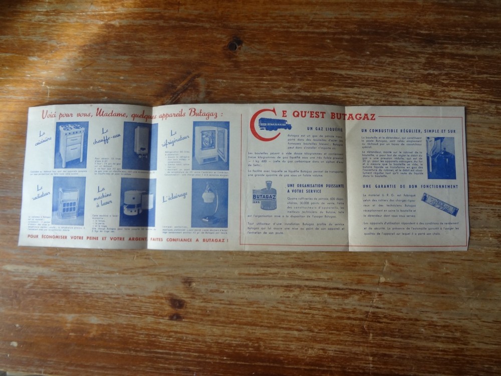Old BUTAGAZ advertising leaflet