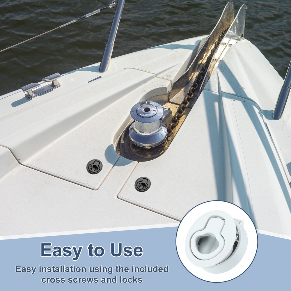 4Pcs Boat Hatch Latch, Slam Latch Hatch Flush Mount Pull Latches, White
