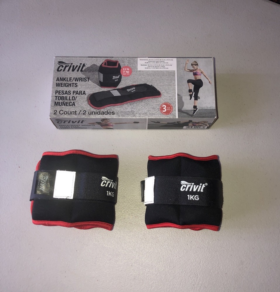 Crivit Adjustable Ankle/ Wrist Weights, 1kg each
