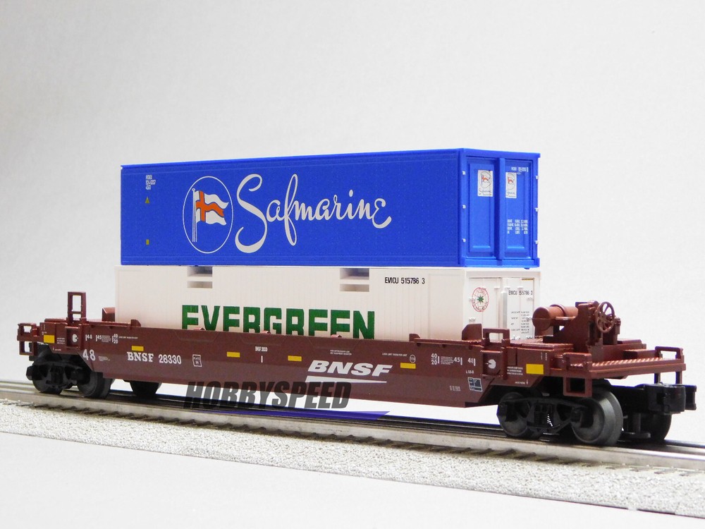 LIONEL BNSF MAXI STACK W/ CONTAINER LOAD freight train flatcar flat 2328330 NEW