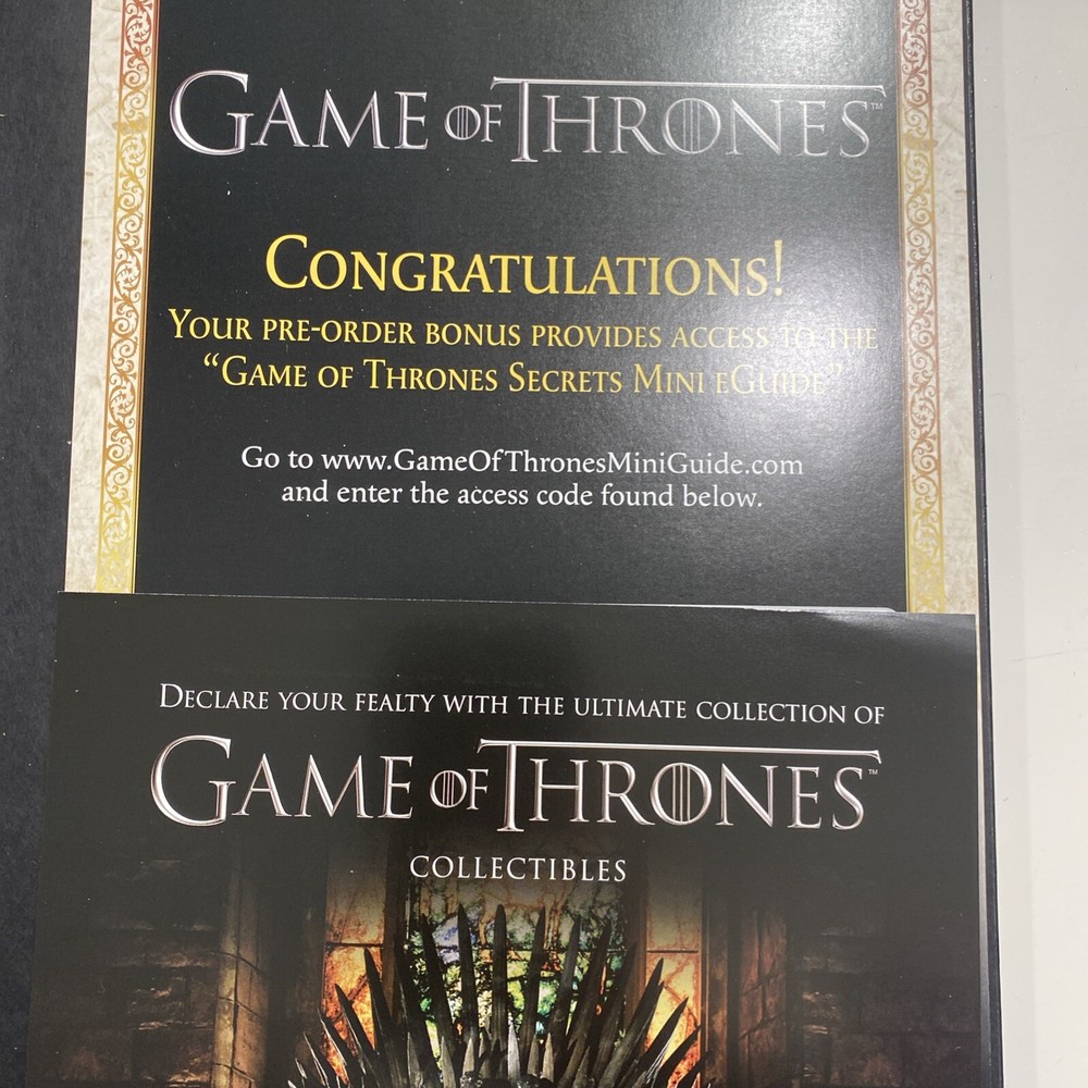 Game of Thrones Visuals From The RPG PC, PS3, XBOX 360 Hardback Book/Guide