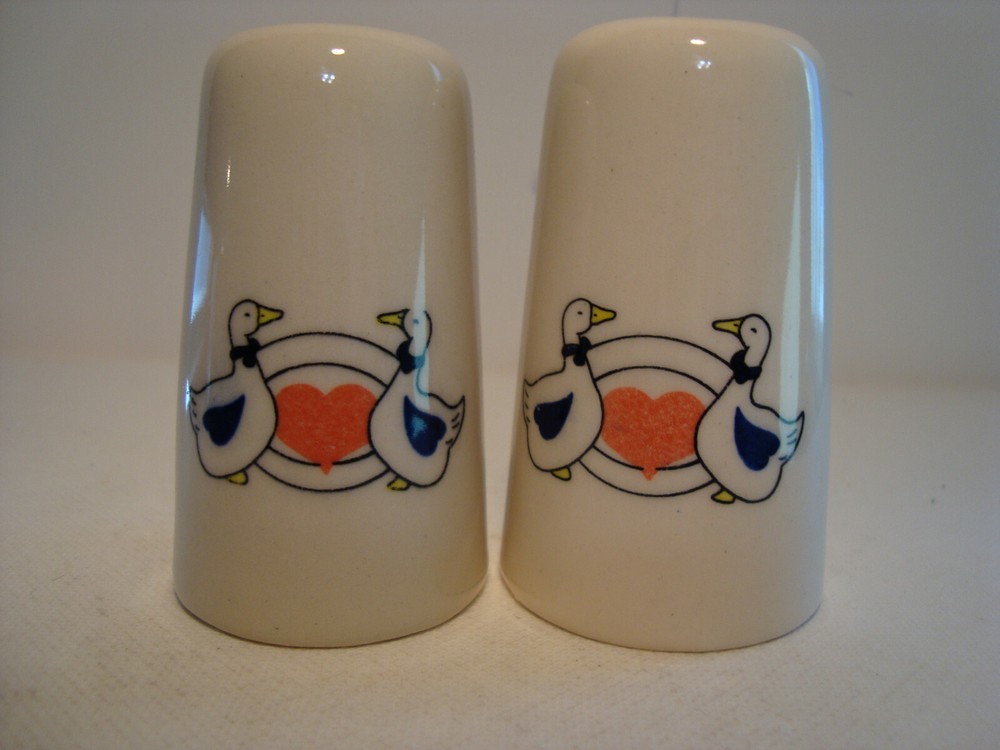 Cone shape white porcelain salt & pepper set.