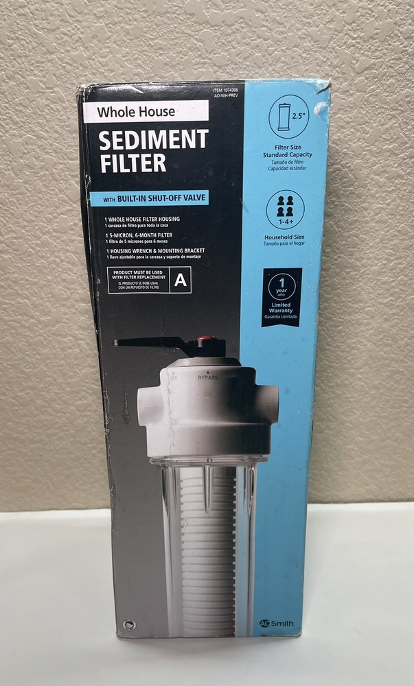 AO Smith Whole House Water Sediment Filter  Valve In Head Single NSF AO-WH-PREV