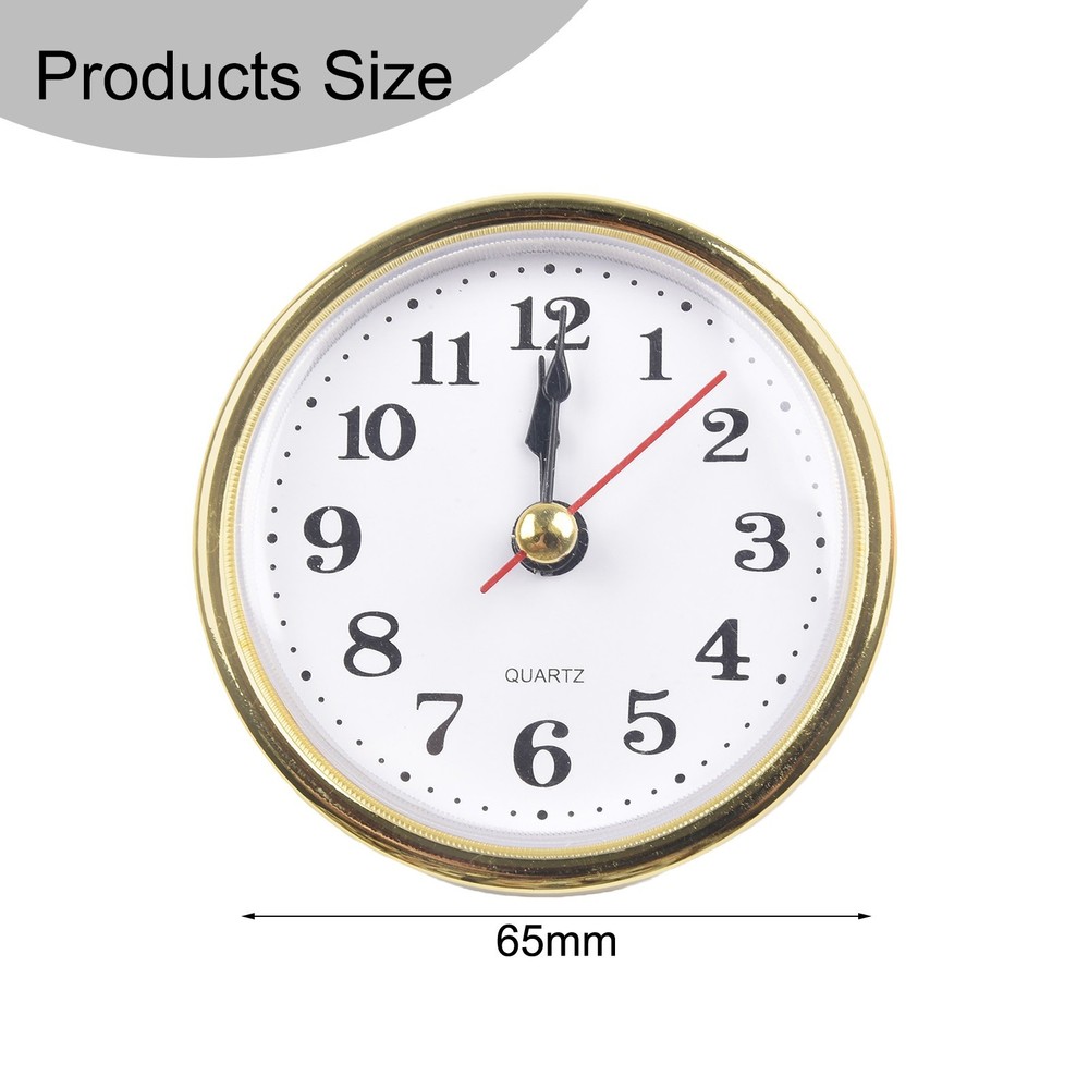 Reliable Timekeeping 65MM Quartz Clock Insert with Gold Arabic Numbers