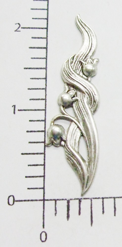 22574       Matte Silver Oxidized Lily of Valley Jewelry Finding