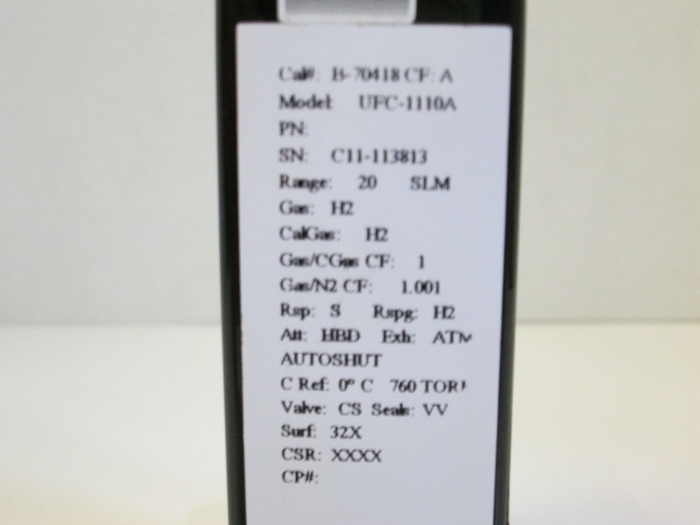 Unit UFC-1110A Mass Flow Controller MFC, H2, 20 SLM, 1/4" Male
