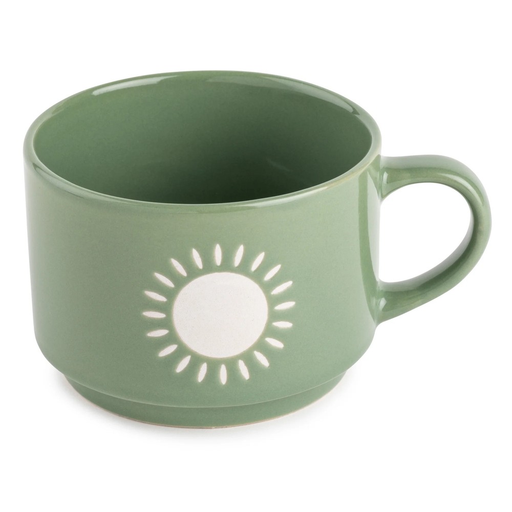 Thyme & Table Stackable Ceramic Coffee Mug, 11 fl oz, 4-Pack