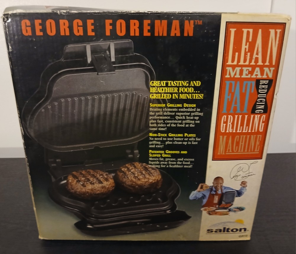 George Foreman Grill Gr-10 Lean Mean Fat Reducing Grilling Machine Remove Grease
