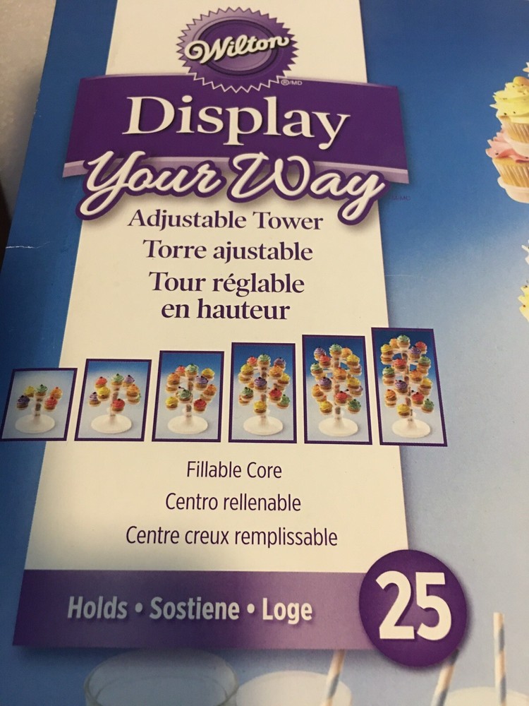 Wilton Adjustable Cupcake Tower Stand 25 Cupcake Centerpiece Fillable Candy