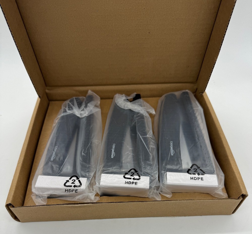 Amazon Basics 3 Standard Black Staplers with 1000 Staples