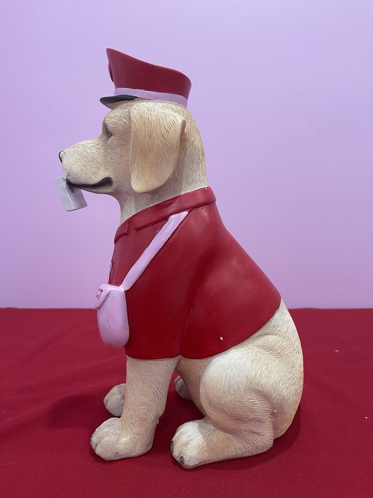 Valentine Mailman Dog Figurine