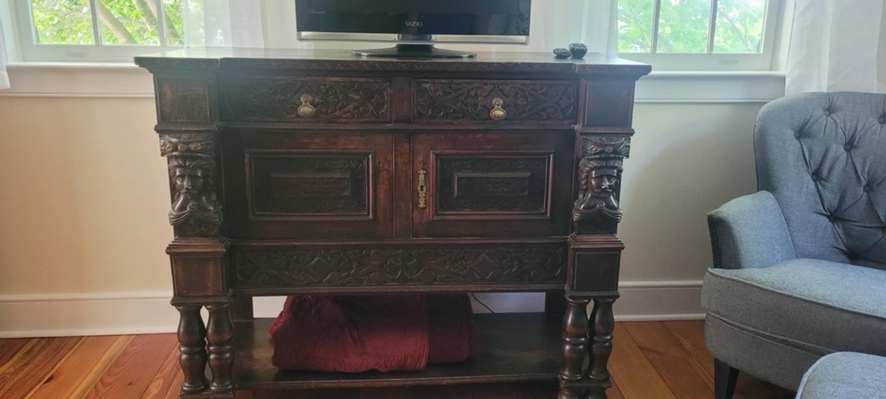 Antique Chilean Hand-Carved Sideboard