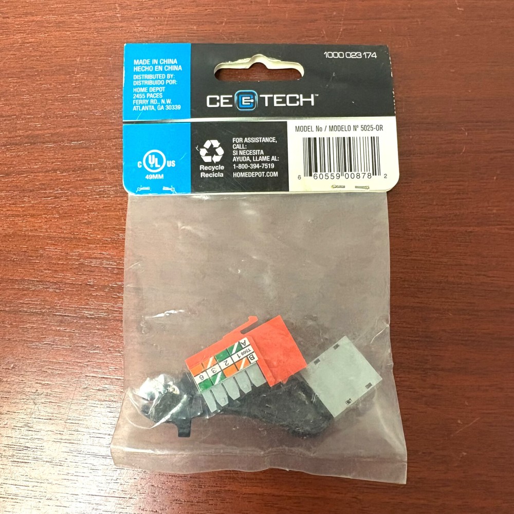 CE-Tech Punch-Down Category 5e Jack New/Sealed Bag