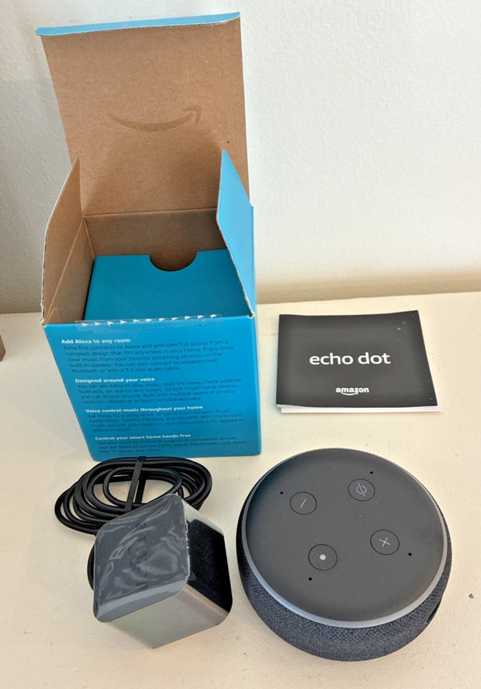 Amazon Echo Dot 3rd Generation Smart Speaker Alex Charcoal Brand New Open Box