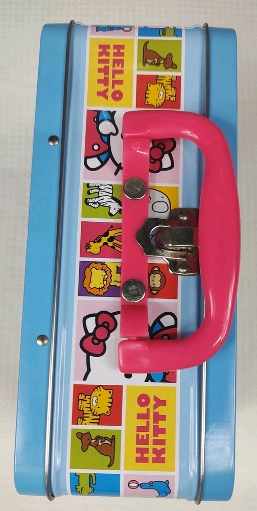 Hello Kitty Zoo Tin Lunch Box w/ handle 2012 Sanrio includes puzzle