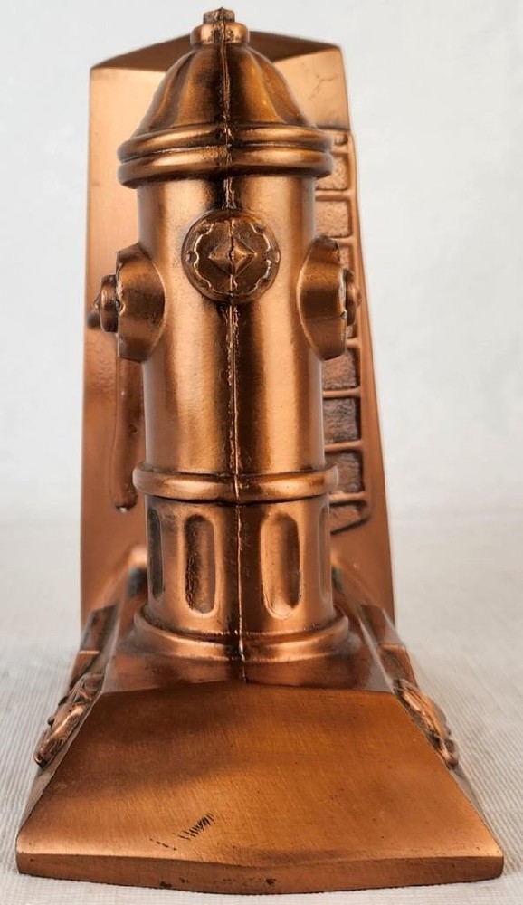 (1) Single Fireman's Fire Hydrant Bookend w/ Copper Finish - 7.25" Tall