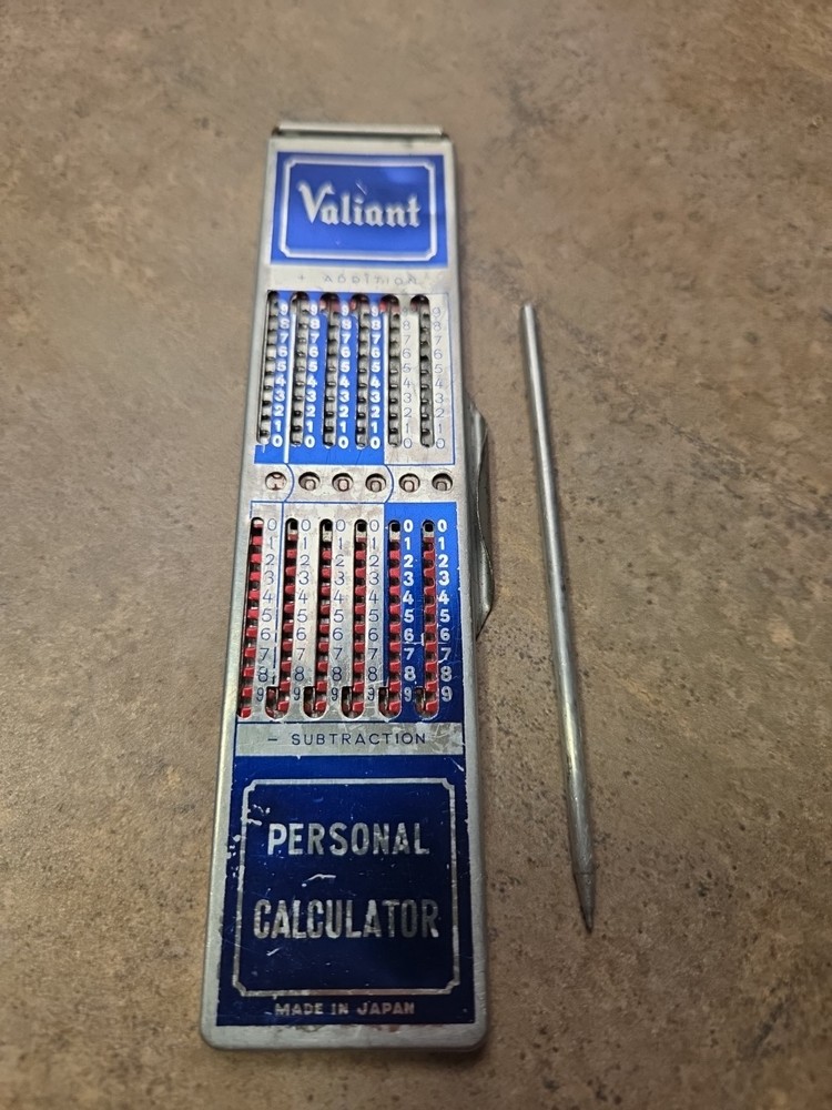 Vintage 1950s Valient Personal Calculator