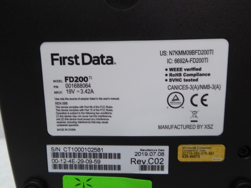 First Data FD200ti Touch Screen Credit Card Terminal