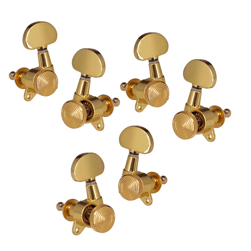 Gold 3R3L Inline Guitar String Tuning Peg Key Locking Tuner Key Machine Heads