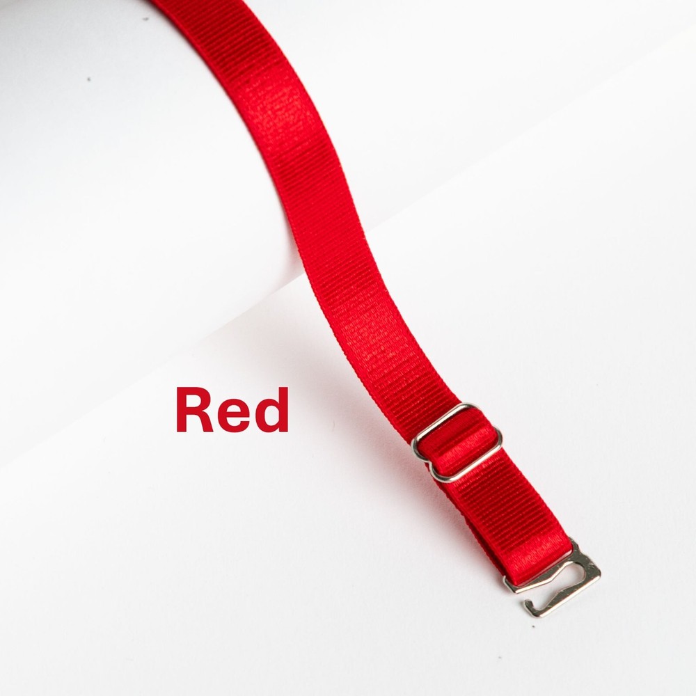 RED REPLACEMENT BRA STRAPS - ADJUSTABLE - (SIL) - 1CM WIDE