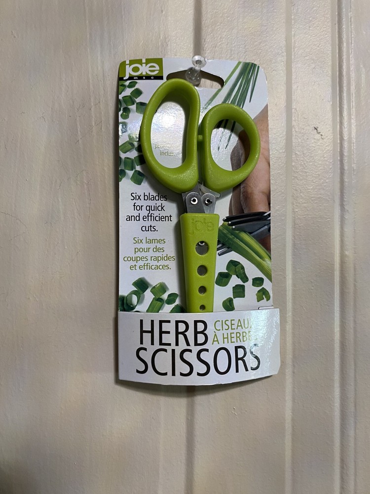 Joie Herb Scissors 6 Blade & Protective Sheath & Leaf Stripper Kitchen Scissors