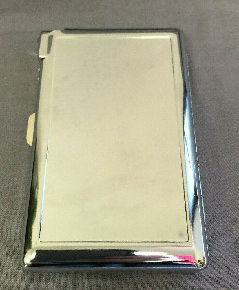 Cigarette Case with Built-in Cigarette Lighter Silver Metal Wallet