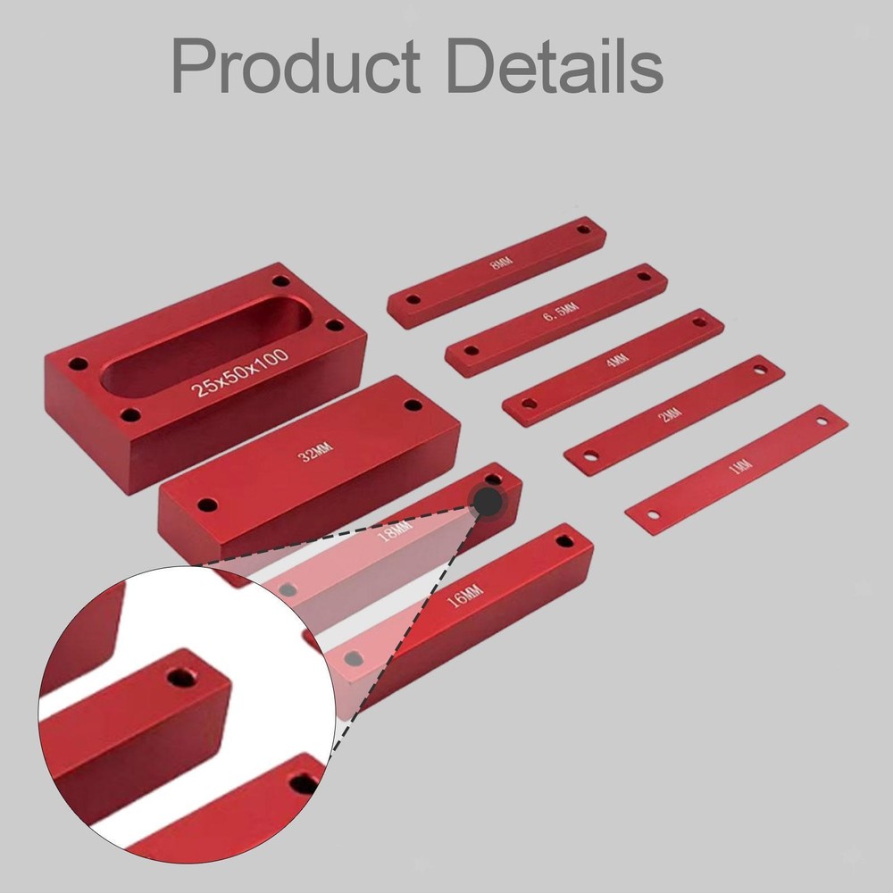 Setup Blocks Height Gauge Set Accessories for Table Saw Red Practical