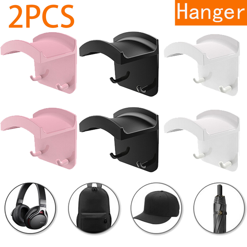 2Pcs Headphone Hanger Wall Mount Stand for Headset Space-saving Headset Holder
