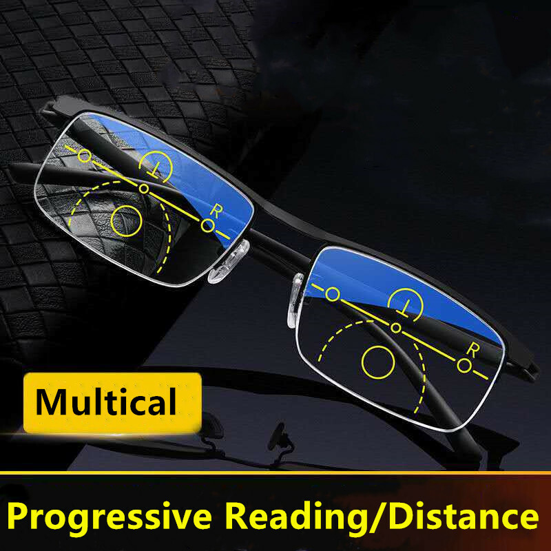 Smart Zoom Reading Glasses Progressive Multi-focus Computer Anti Blue Ray +1.0~4