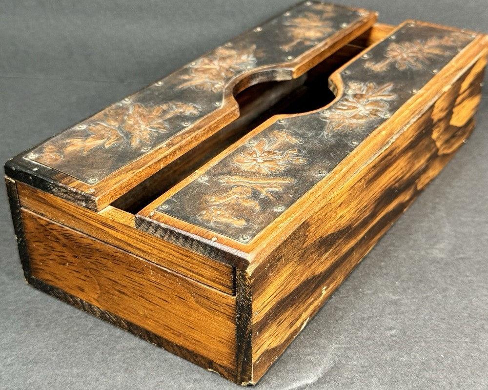 Wood & Copper Decorative Tissue Box Cover