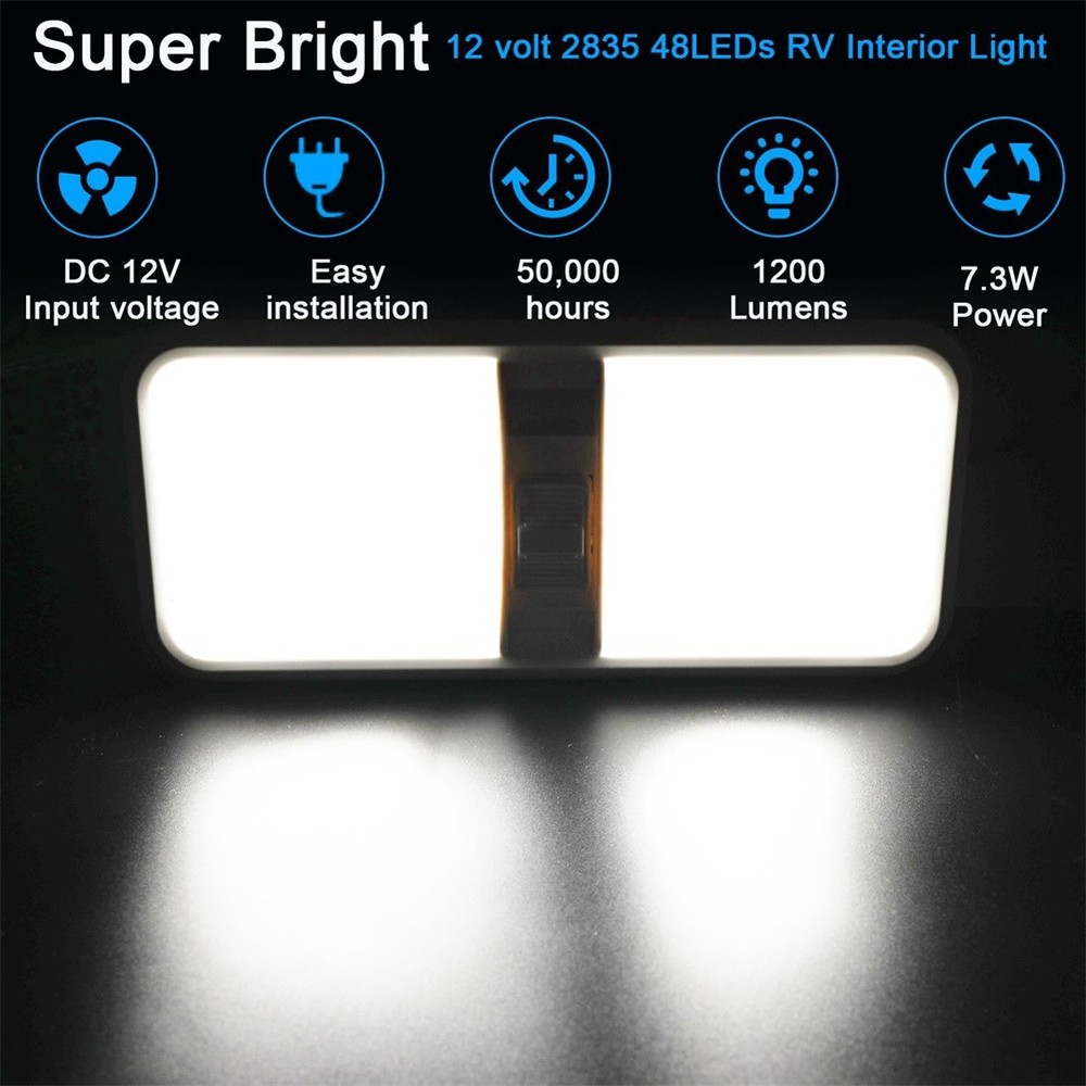 8PCS 12V Led RV Ceiling Dome Light RV Interior Lighting for Trailer Camper Boat