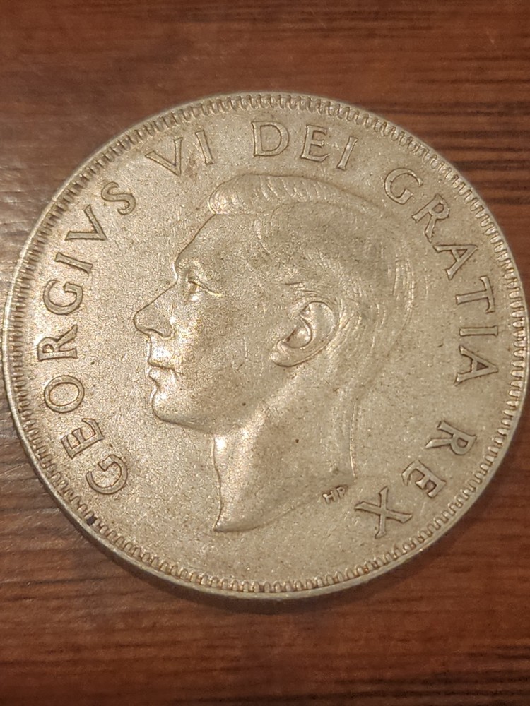 1950 Canada 50 Cents Design Silver Coin