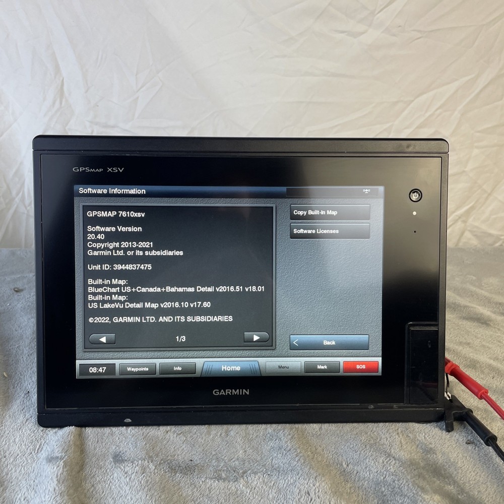 Garmin GPSMAP 7610xsv 10" Multi-Touch  Chartplotter Display * Tested * W/ Cord