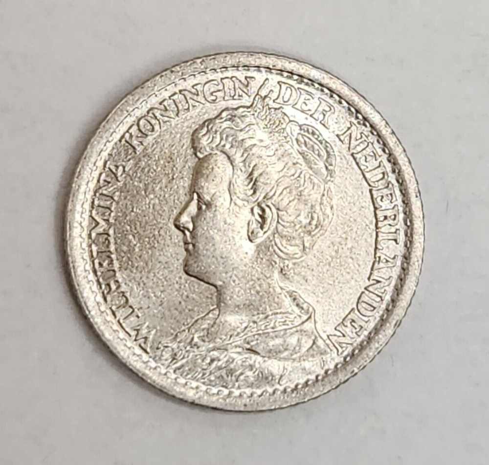 1914 Netherlands 25 cents Silver