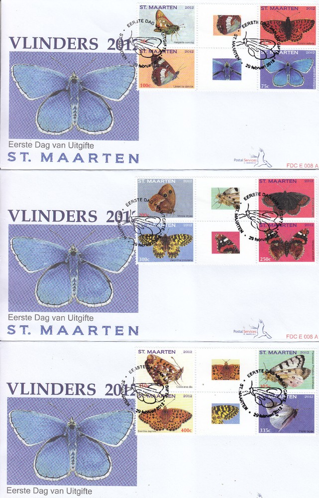 Sint Maarten Issue FDC 2012 (8 BP) Butterflies