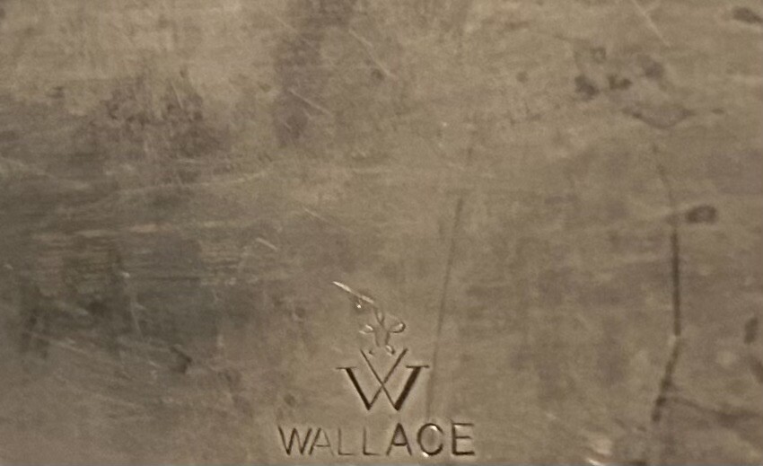 Wallace SILVER SERVING TRAY, 82% Purity, Rectangular, Yellow Enamel Top Coat