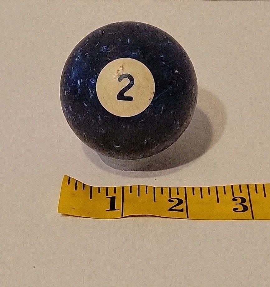 Vintage No. 2 Solid Blue Pool Ball Billiard 2" Replacement (K)