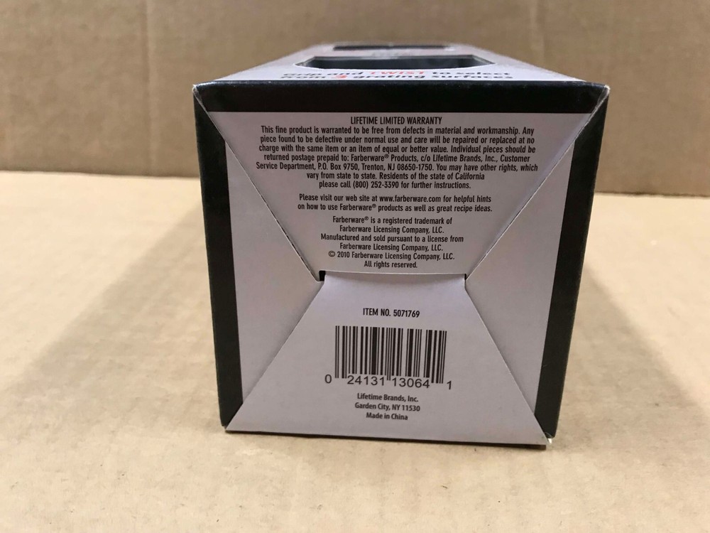 New In Box - Farberware 3-in-1 Twist Grater - Fine/Medium/Course