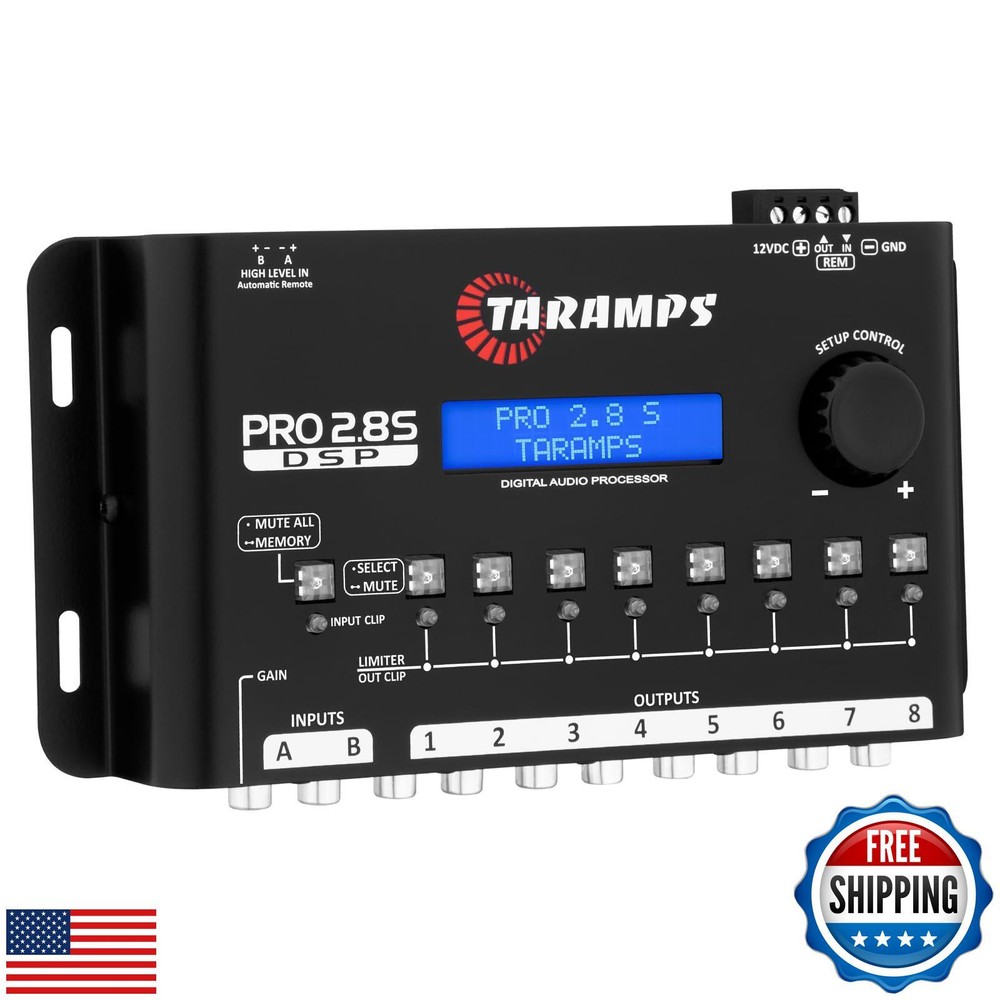 Taramps Pro 2.8S Black - 8-Way Audio Processor Equalizer